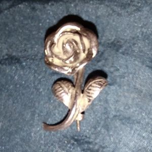 Sterling Silver Rose Brooch